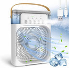 3-in-1 Portable Mini Air Cooler Fan with Humidifier & LED Light