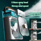 3-in-1 Portable Mini Air Cooler Fan with Humidifier & LED Light