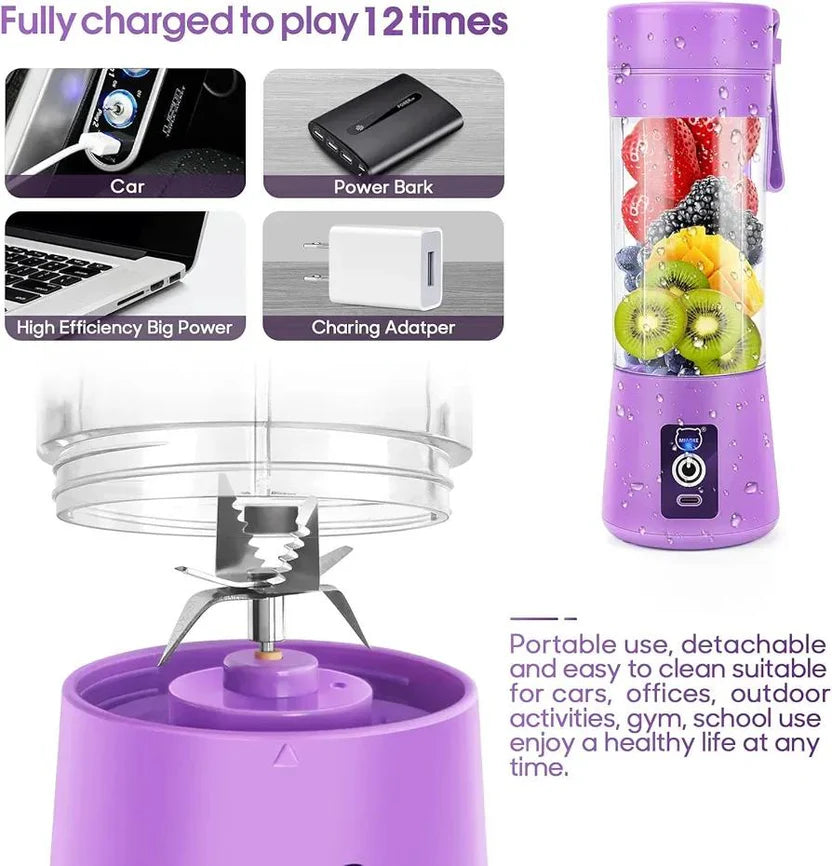 **Portable Rechargeable Blender – USB Juicer Bottle For Fresh Juices & Smoothies**